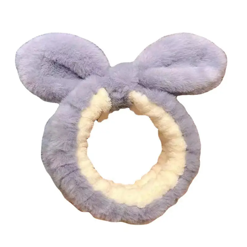 Cute Rabbit Ear Hair Bands for Girls Plush Winter Bow - Image 21