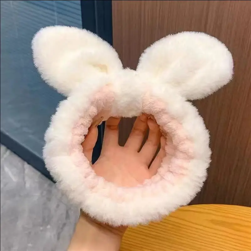 Cute Rabbit Ear Hair Bands for Girls Plush Winter Bow — feature 5