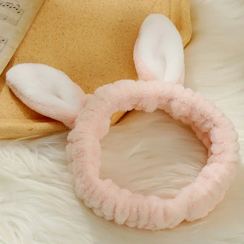 Cute Rabbit Ear Hair Bands for Girls Plush Winter Bow - Image 10