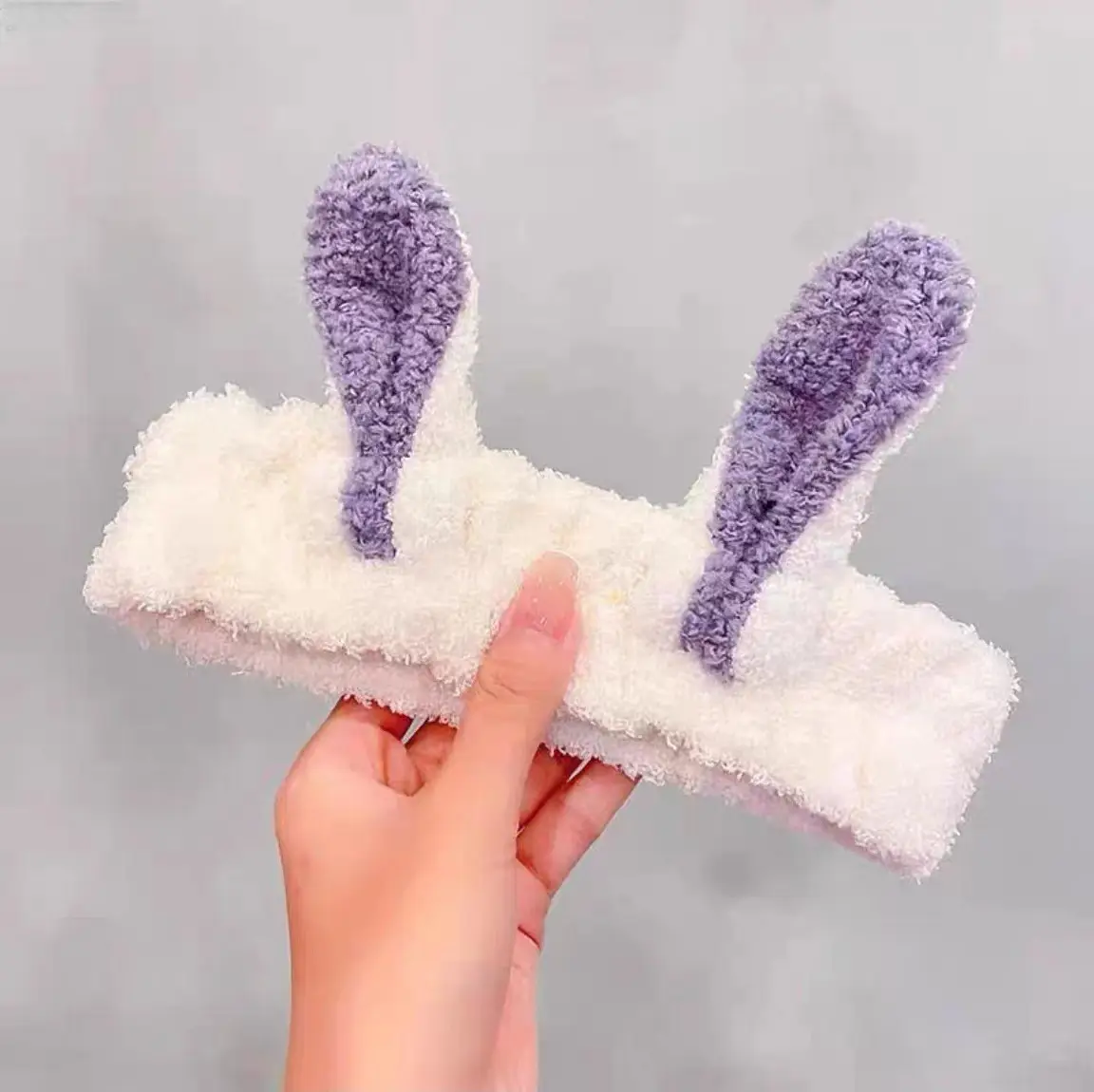 Cute Rabbit Ear Hair Bands for Girls Plush Winter Bow - Image 12