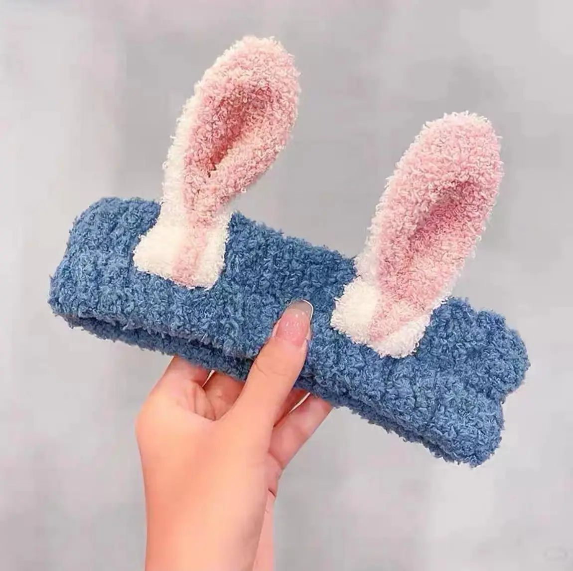 Cute Rabbit Ear Hair Bands for Girls Plush Winter Bow - Image 14