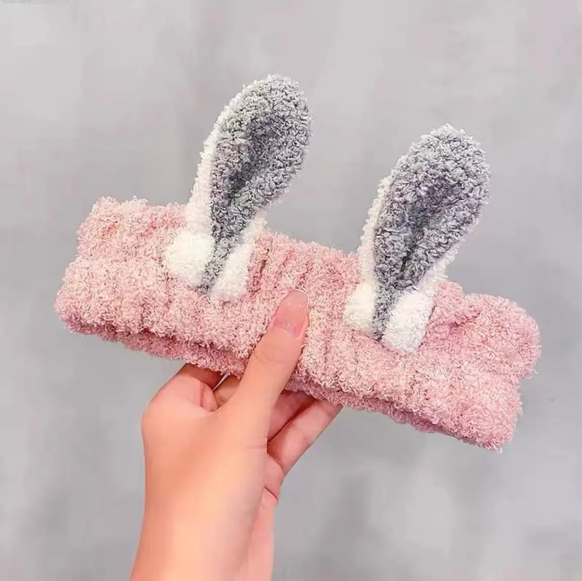 Cute Rabbit Ear Hair Bands for Girls Plush Winter Bow - Image 15