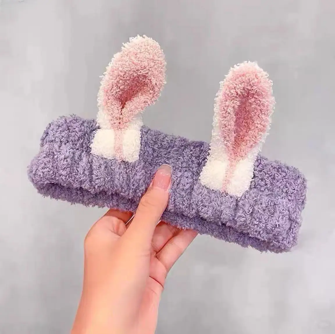 Cute Rabbit Ear Hair Bands for Girls Plush Winter Bow - Image 16