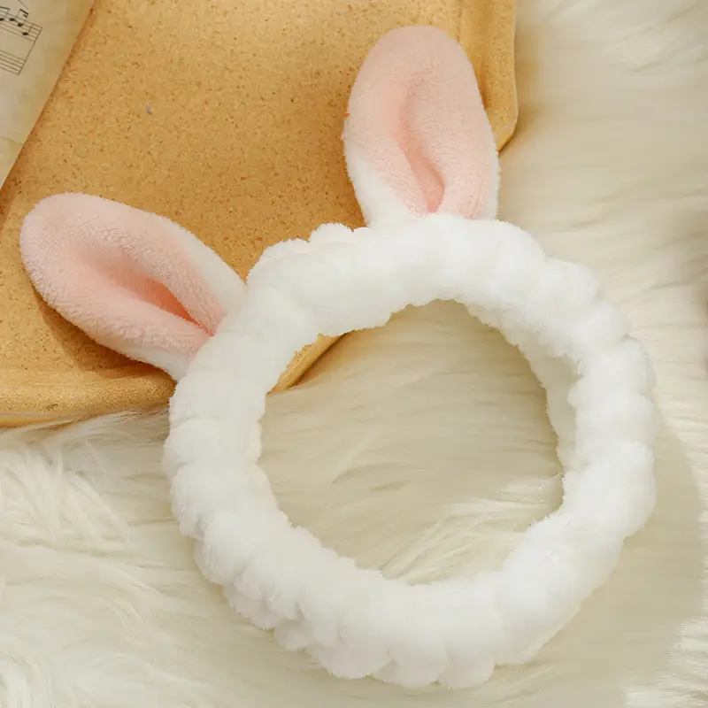 Cute Rabbit Ear Hair Bands for Girls Plush Winter Bow - Image 6