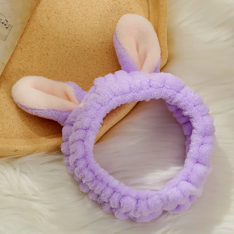 Cute Rabbit Ear Hair Bands for Girls Plush Winter Bow - Image 7