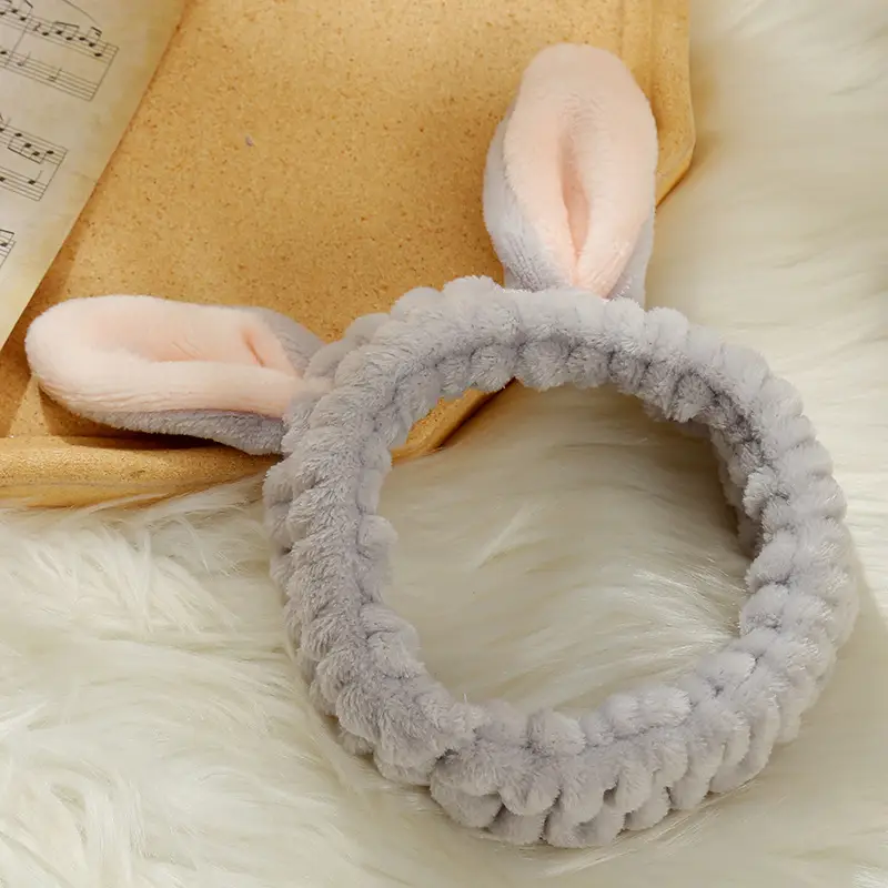 Cute Rabbit Ear Hair Bands for Girls Plush Winter Bow - Image 8