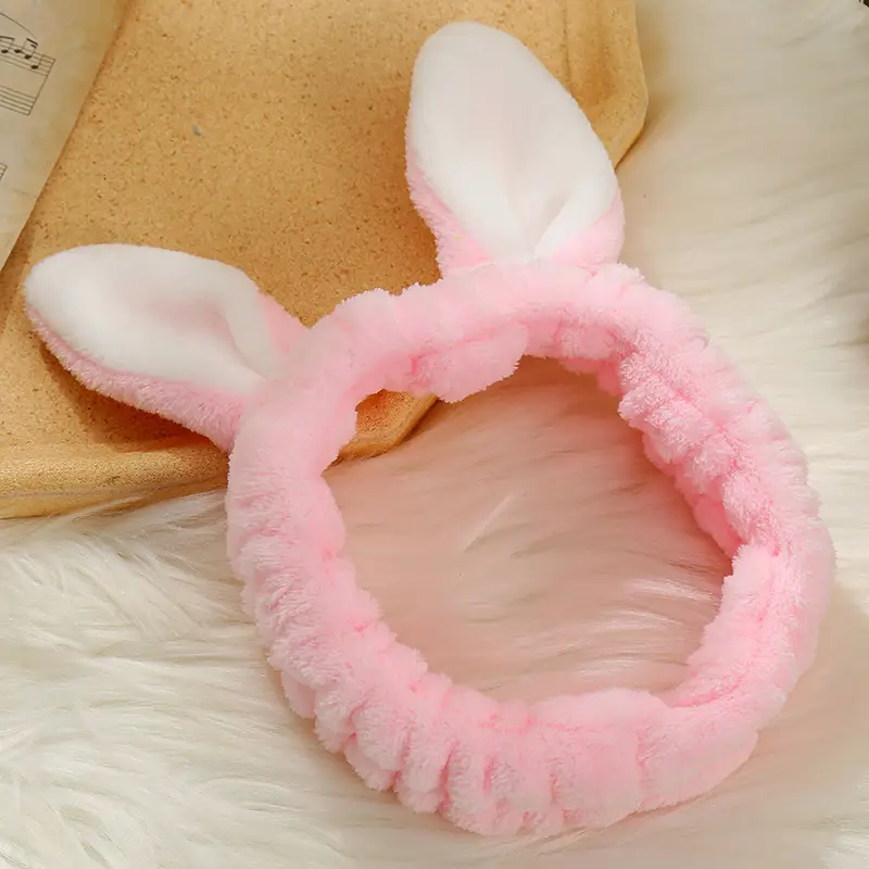 Cute Rabbit Ear Hair Bands for Girls Plush Winter Bow - Image 9