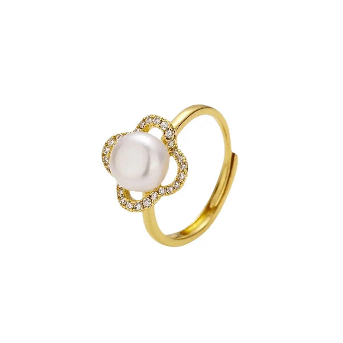 Women's Adjustable Pearl Zircon Ring 2025 New
