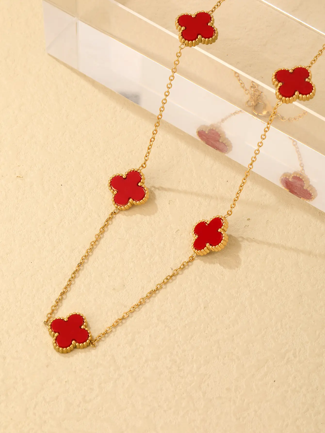 Women's Clover Necklace Crossbody Jewelry Set — feature 3