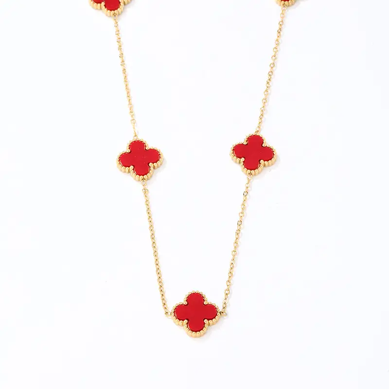 Women's Clover Necklace Crossbody Jewelry Set - Image 2
