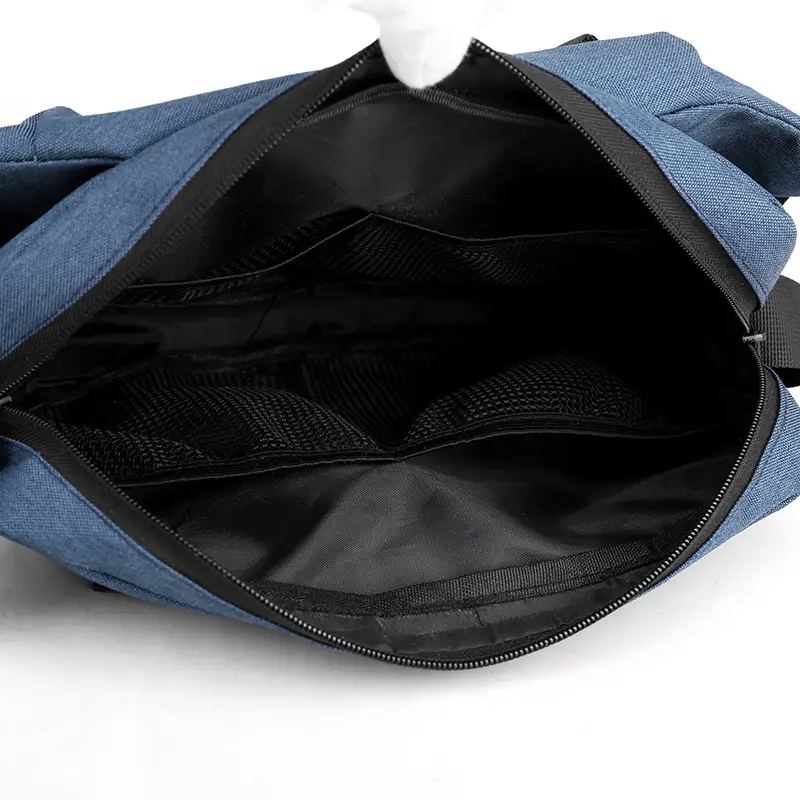 Men's Blue Grey Messenger Bag Large Capacity Fashion Brand