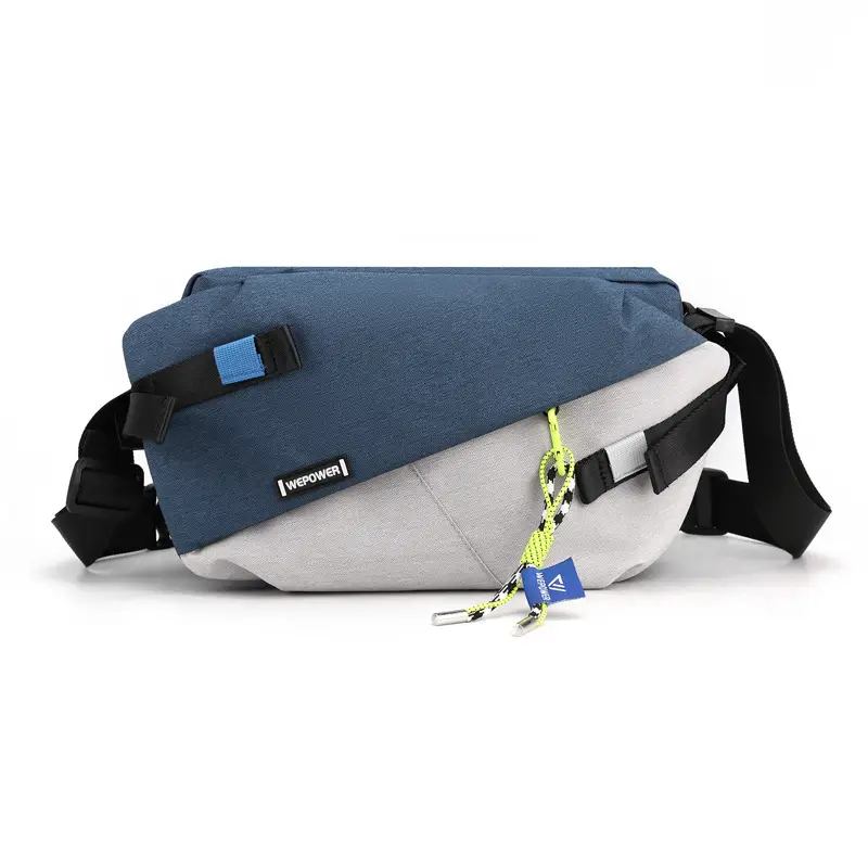 Men's Blue Grey Messenger Bag Large Capacity Fashion Brand