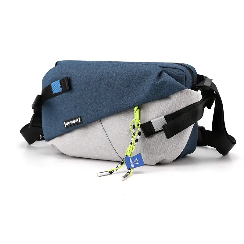 Men's Blue Grey Messenger Bag Large Capacity Fashion Brand