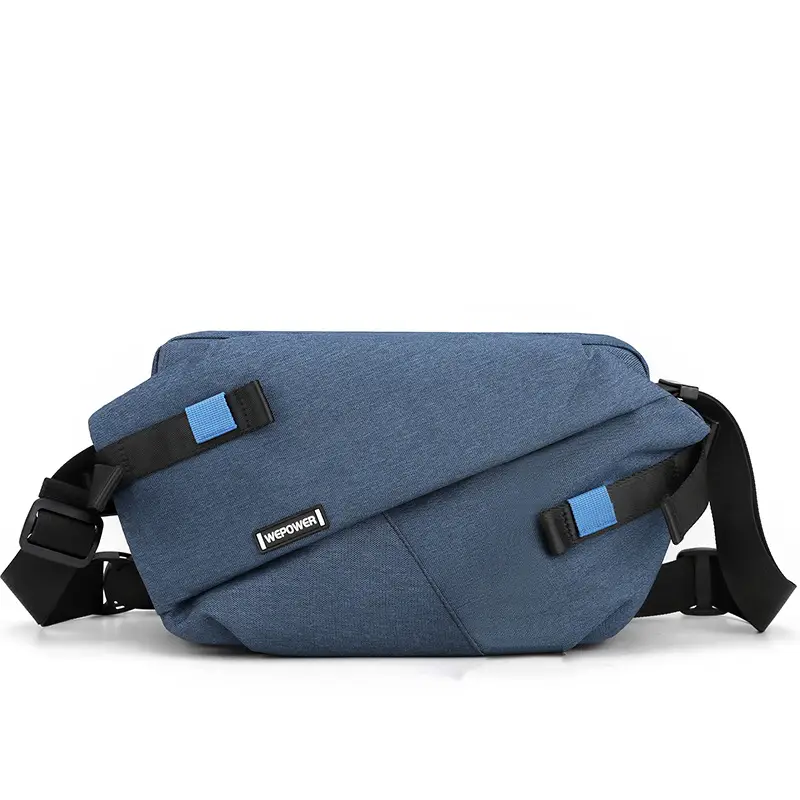 Men's Blue Grey Messenger Bag Large Capacity Fashion Brand