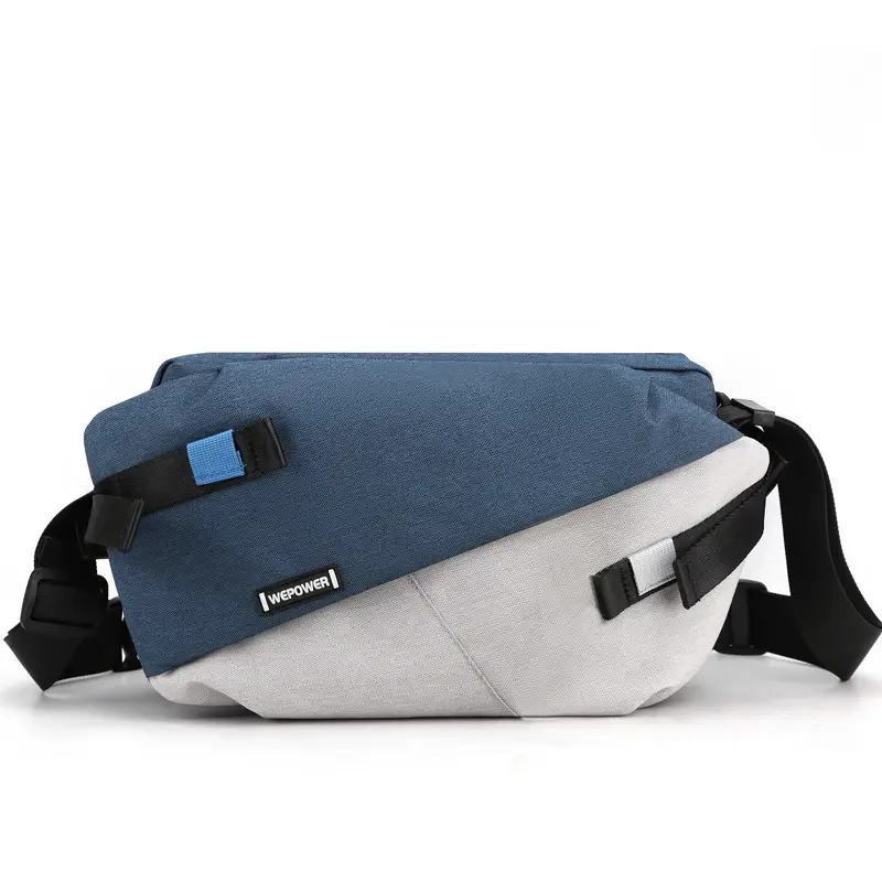 Men's Blue Grey Messenger Bag Large Capacity Fashion Brand