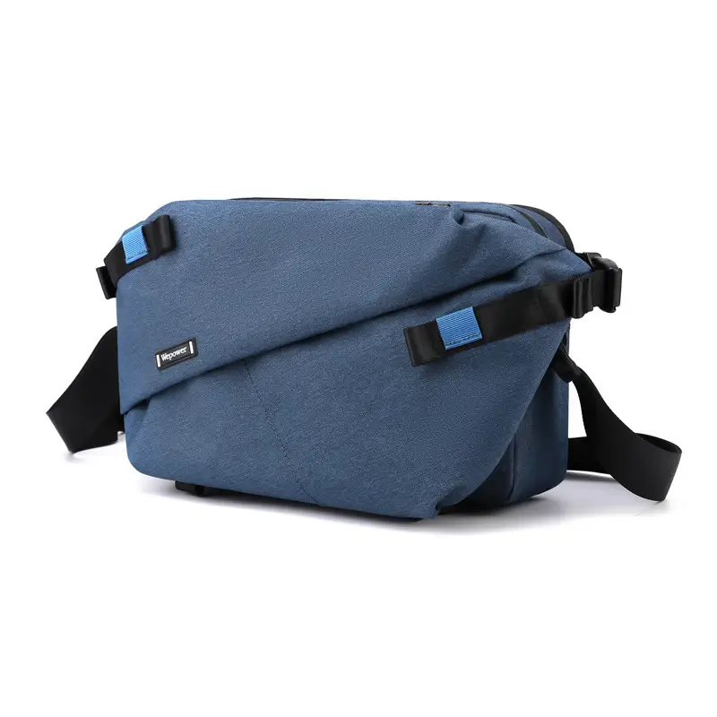 Men's Blue Grey Messenger Bag Large Capacity Fashion Brand