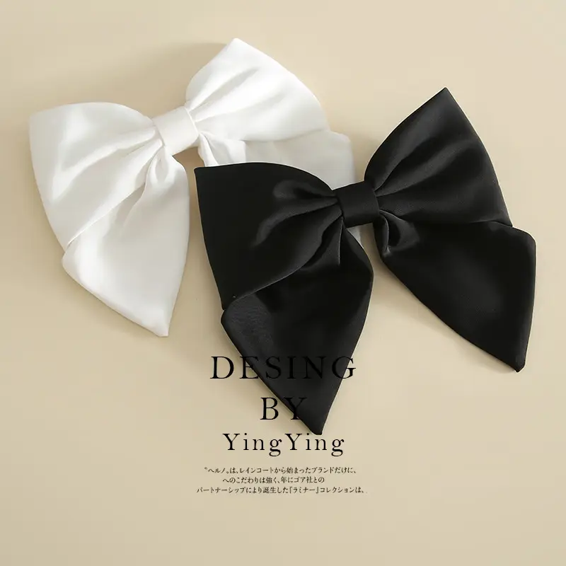 White Large Bow Hairpin Clip Top for Women