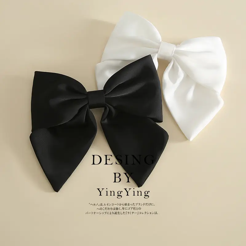 White Large Bow Hairpin Clip Top for Women