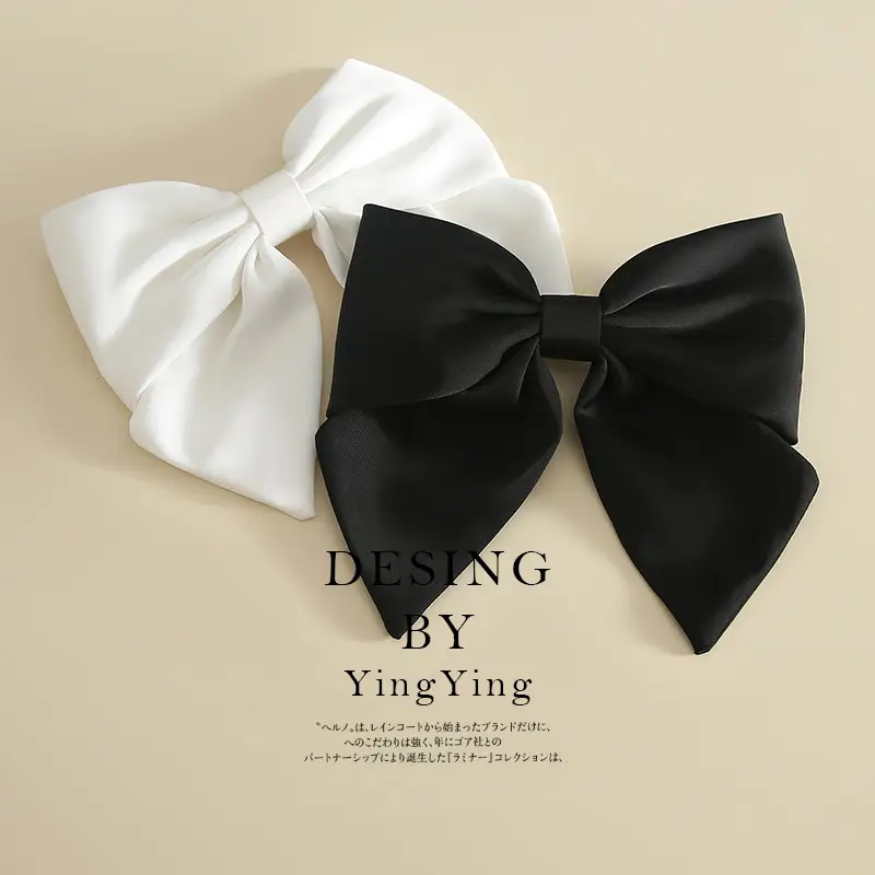 White Large Bow Hairpin Clip Top for Women
