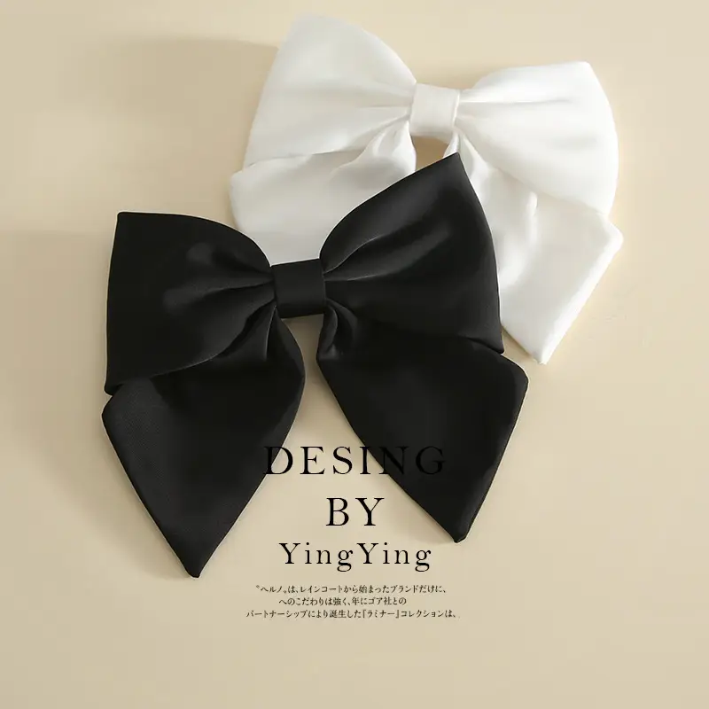 White Large Bow Hairpin Clip Top for Women