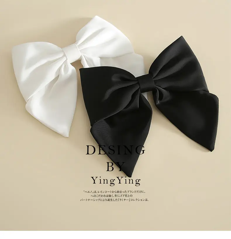 White Large Bow Hairpin Clip Top for Women — feature 2