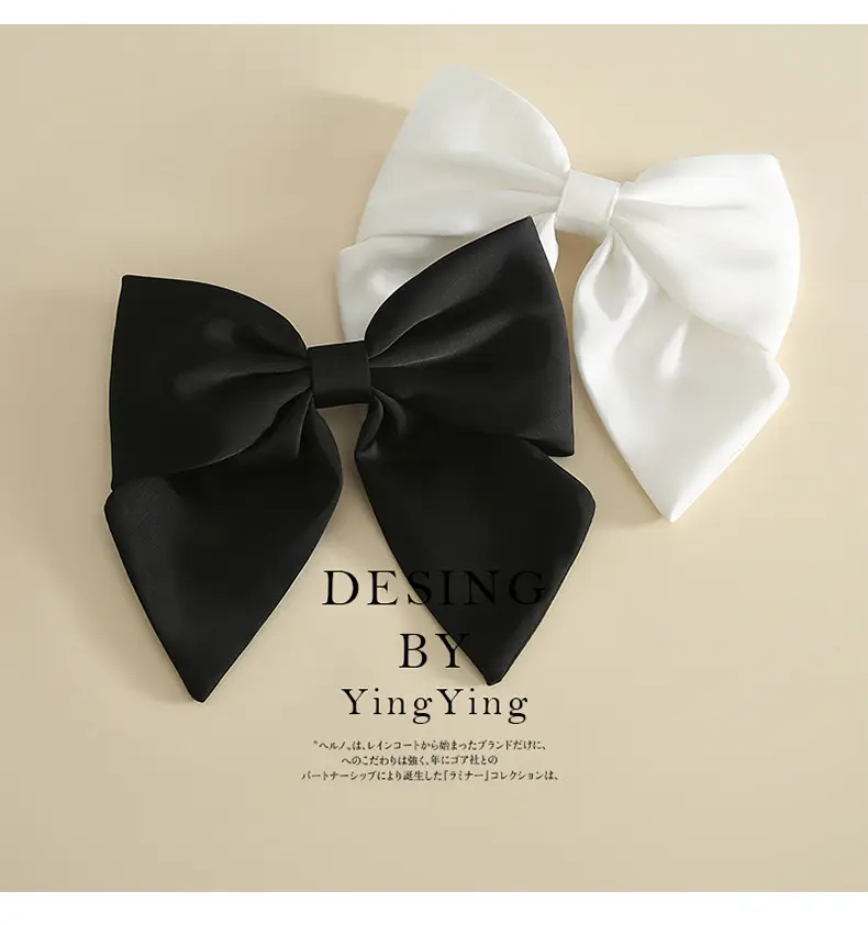White Large Bow Hairpin Clip Top for Women — feature 3