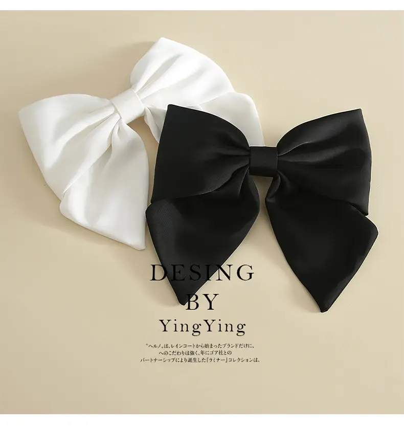White Large Bow Hairpin Clip Top for Women — feature 4