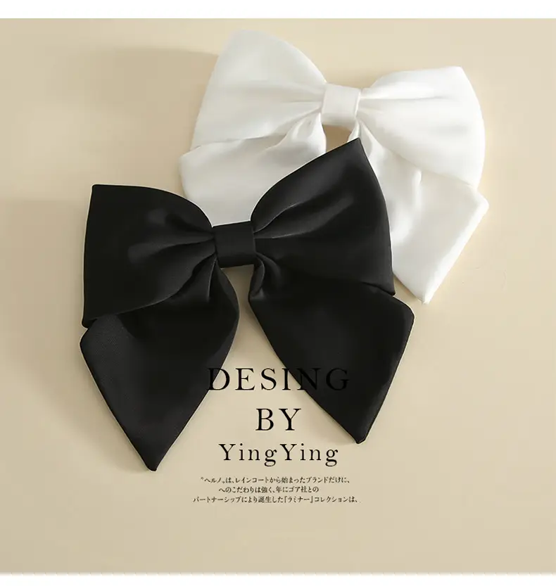 White Large Bow Hairpin Clip Top for Women — feature 5