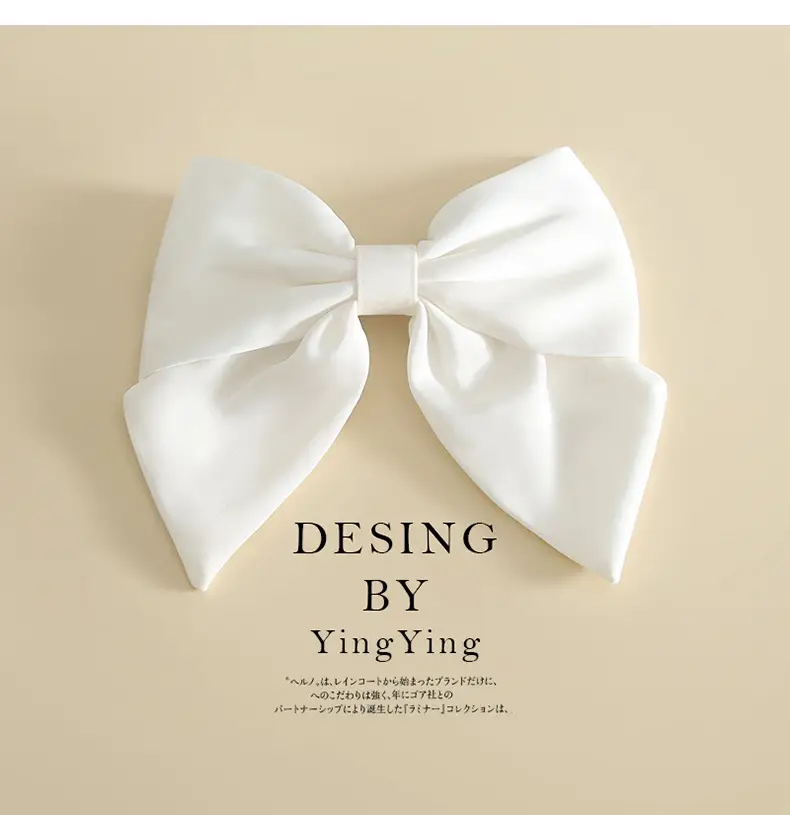 White Large Bow Hairpin Clip Top for Women — feature 7