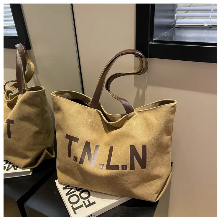 Women Canvas Large Tote Bag Black 2026 — feature 19
