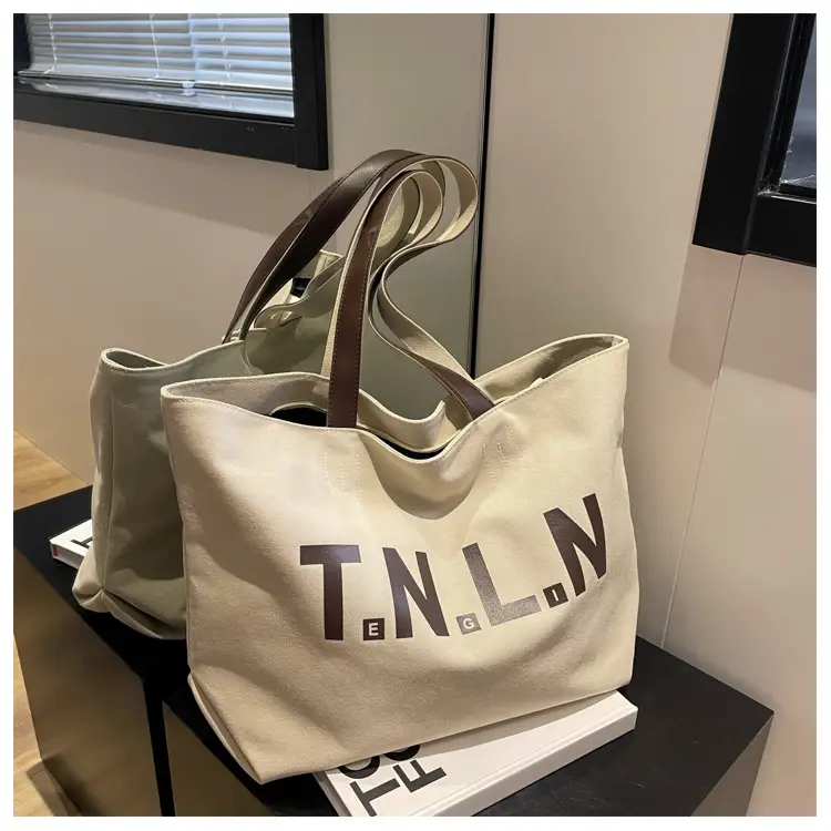 Women Canvas Large Tote Bag Black 2026 — feature 20