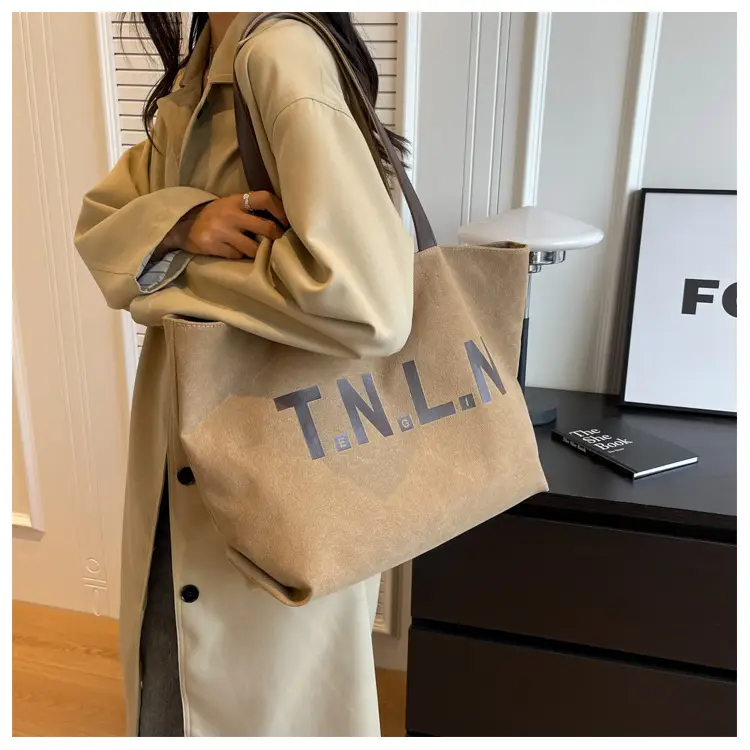 Women Canvas Large Tote Bag Black 2026 — feature 26