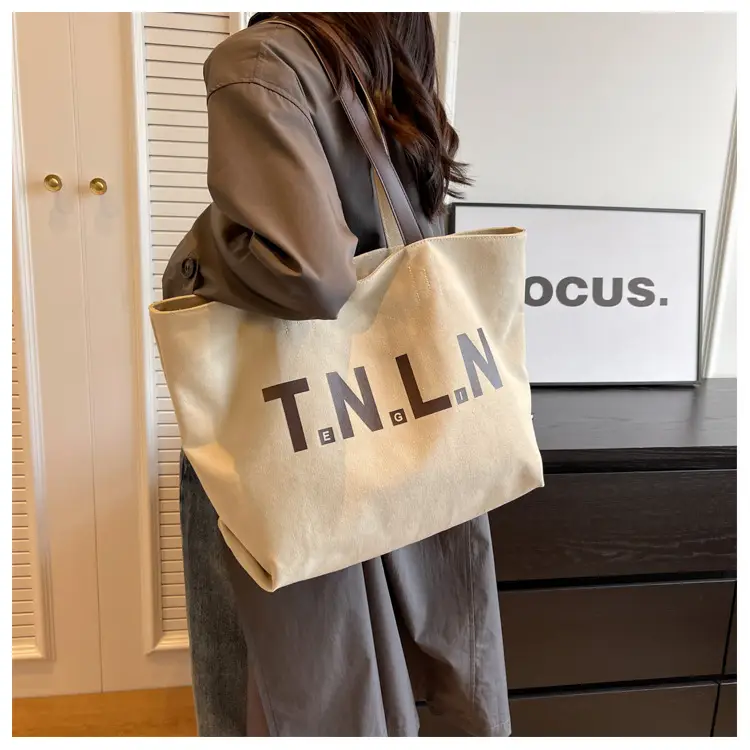 Women Canvas Large Tote Bag Black 2026 — feature 28