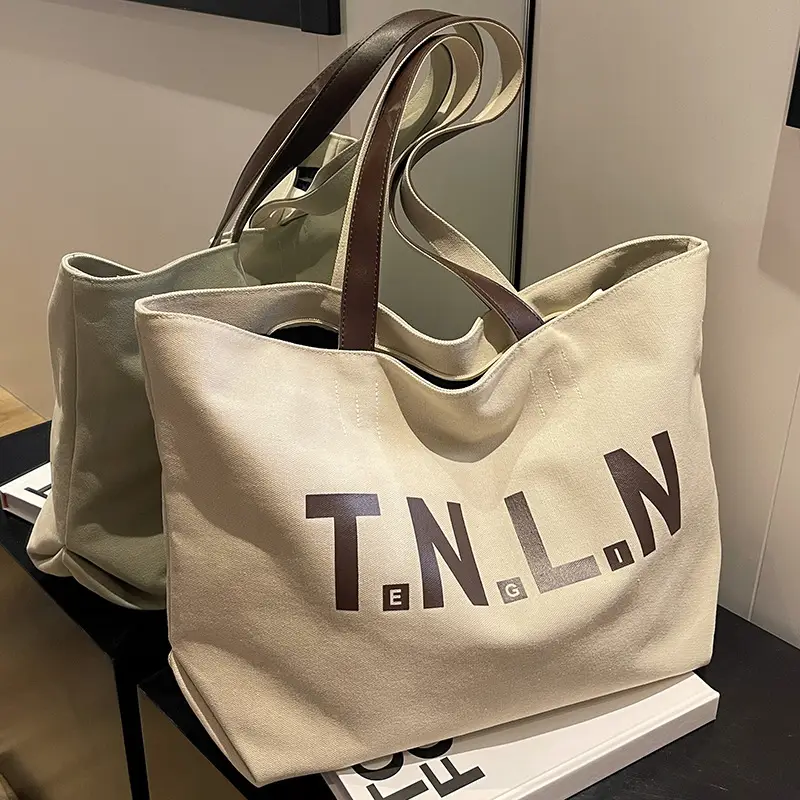 Women Canvas Large Tote Bag Black 2026 - Image 3