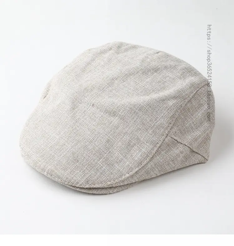 British Retro Cotton Linen Peaked Cap for Men Women — feature 1