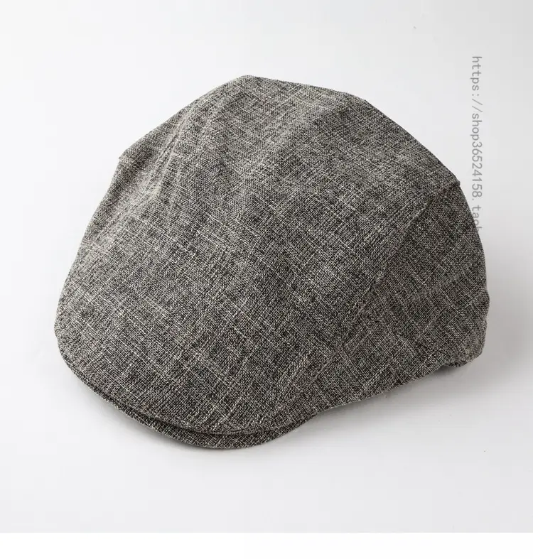 British Retro Cotton Linen Peaked Cap for Men Women — feature 3
