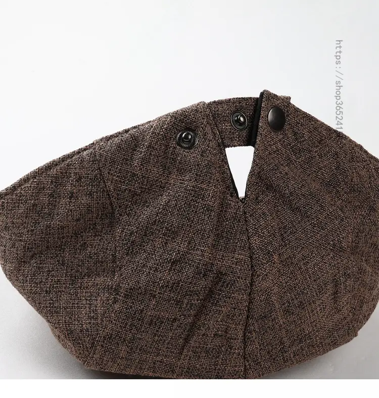 British Retro Cotton Linen Peaked Cap for Men Women — feature 6