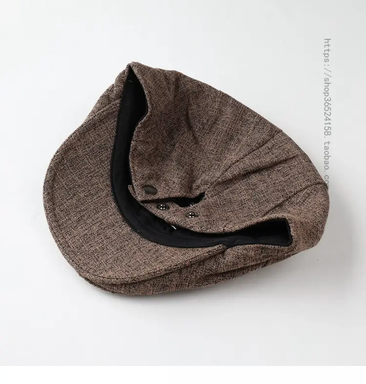 British Retro Cotton Linen Peaked Cap for Men Women — feature 7
