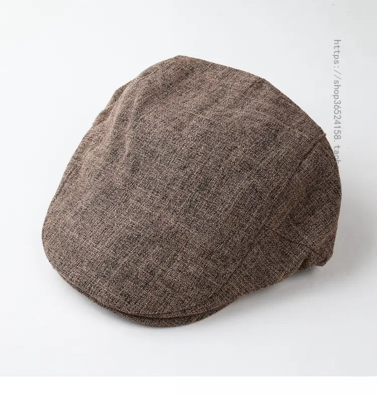 British Retro Cotton Linen Peaked Cap for Men Women - Image 2