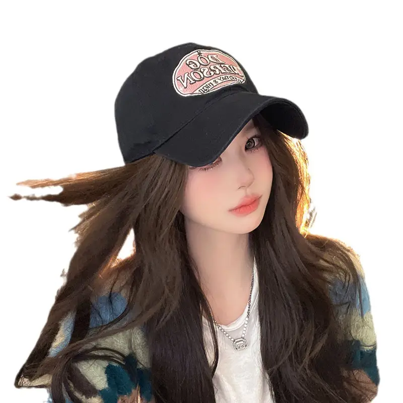 Women's Korean-style Embroidered Beige Cap - Image 24