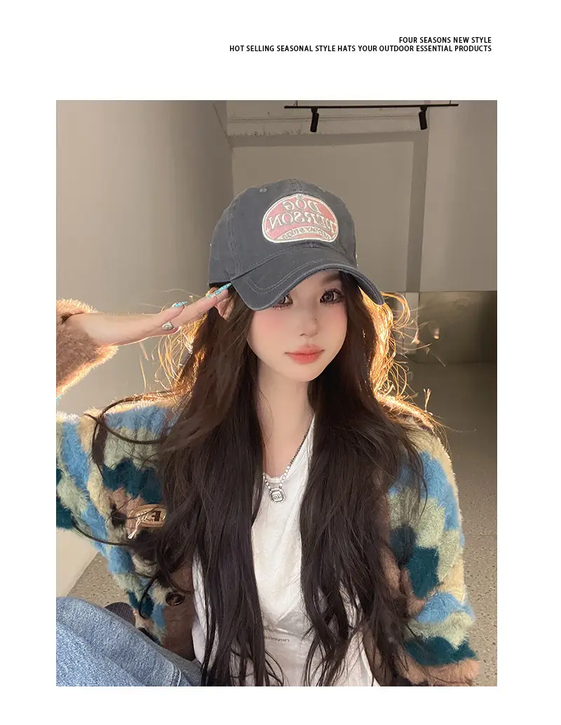 Women's Korean-style Embroidered Beige Cap — feature 11