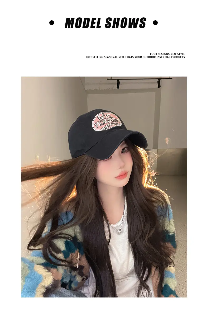 Women's Korean-style Embroidered Beige Cap — feature 3
