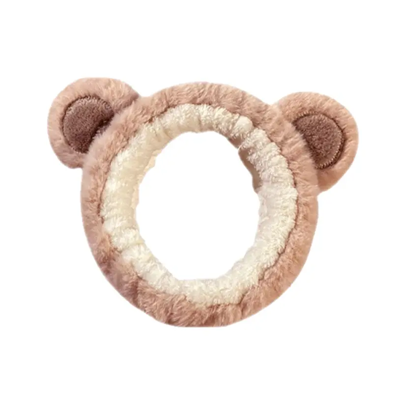 Plush Bear Hairband for Girls Pink Autumn Winter
