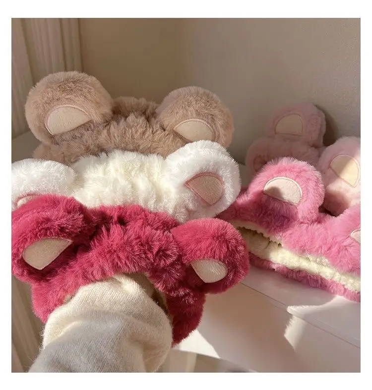 Plush Bear Hairband for Girls Pink Autumn Winter — feature 10