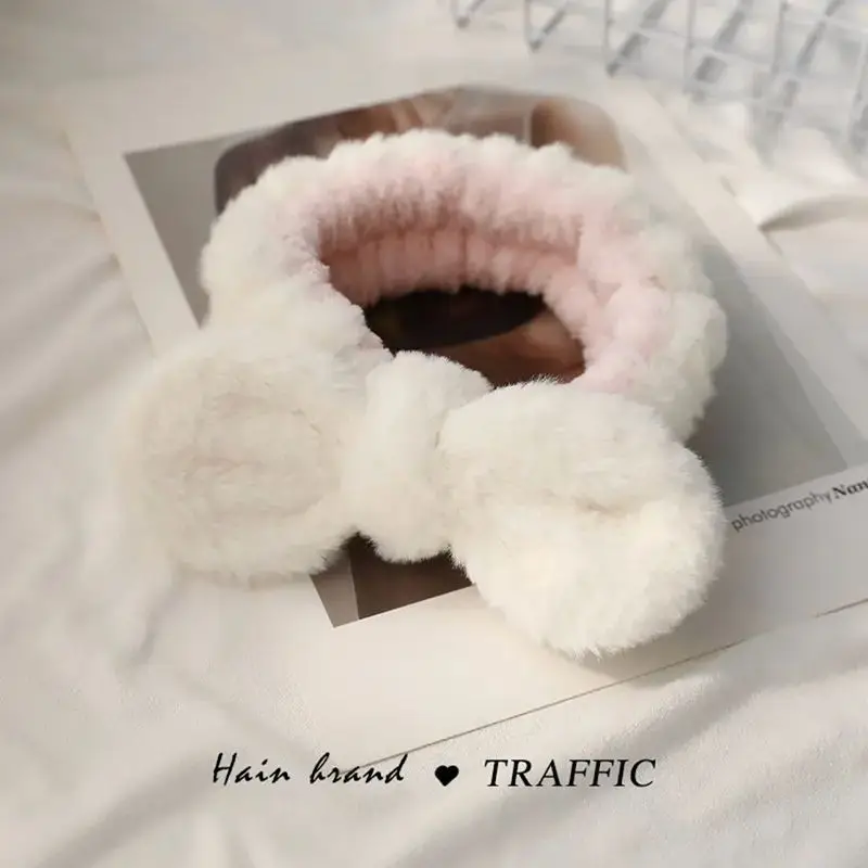 Plush Bear Hairband for Girls Pink Autumn Winter — feature 18