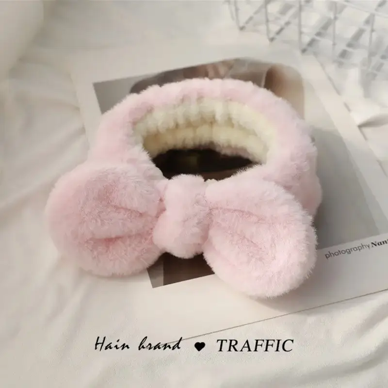 Plush Bear Hairband for Girls Pink Autumn Winter — feature 20