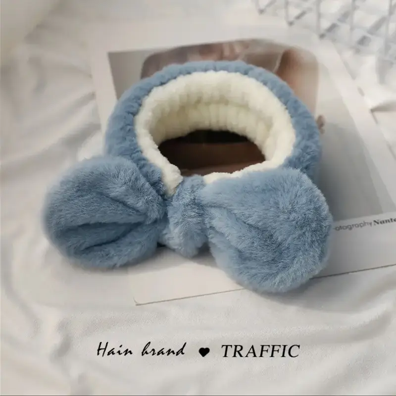 Plush Bear Hairband for Girls Pink Autumn Winter — feature 21