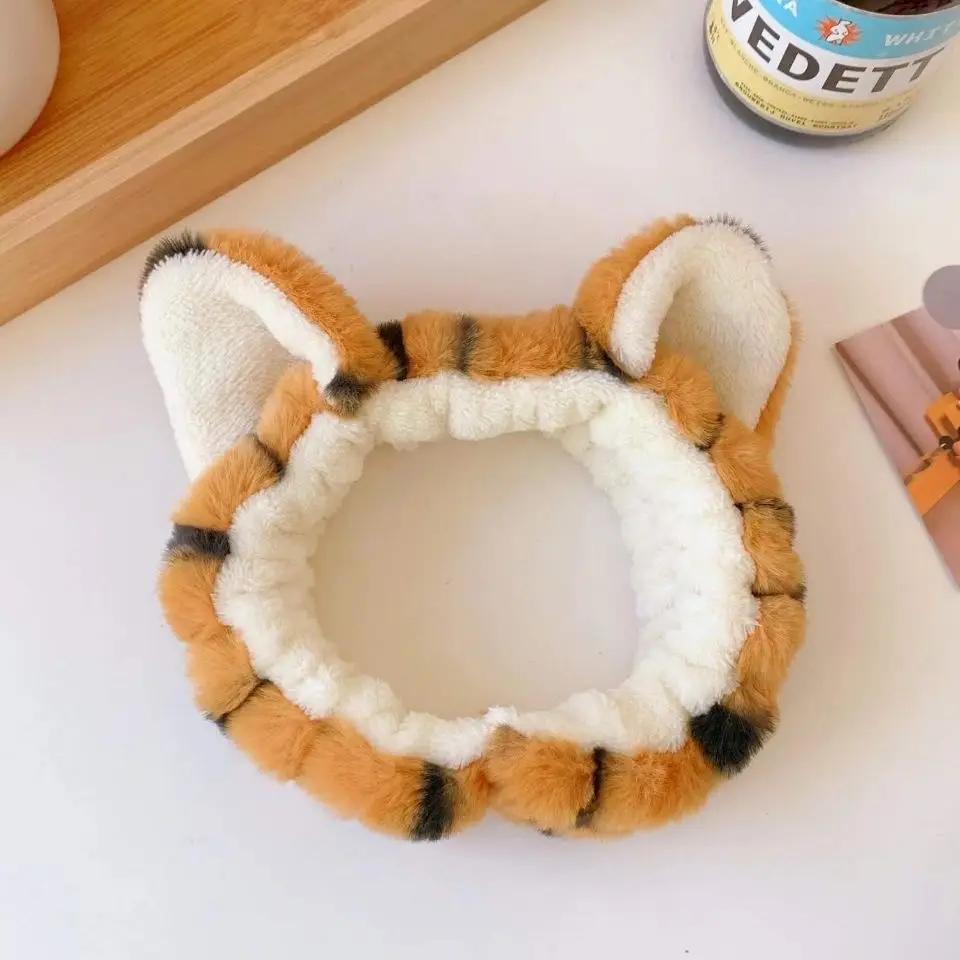 Plush Bear Hairband for Girls Pink Autumn Winter