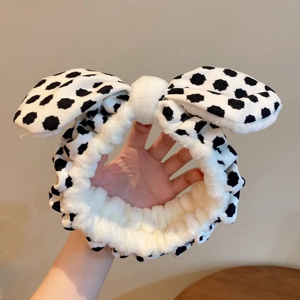 Plush Bear Hairband for Girls Pink Autumn Winter