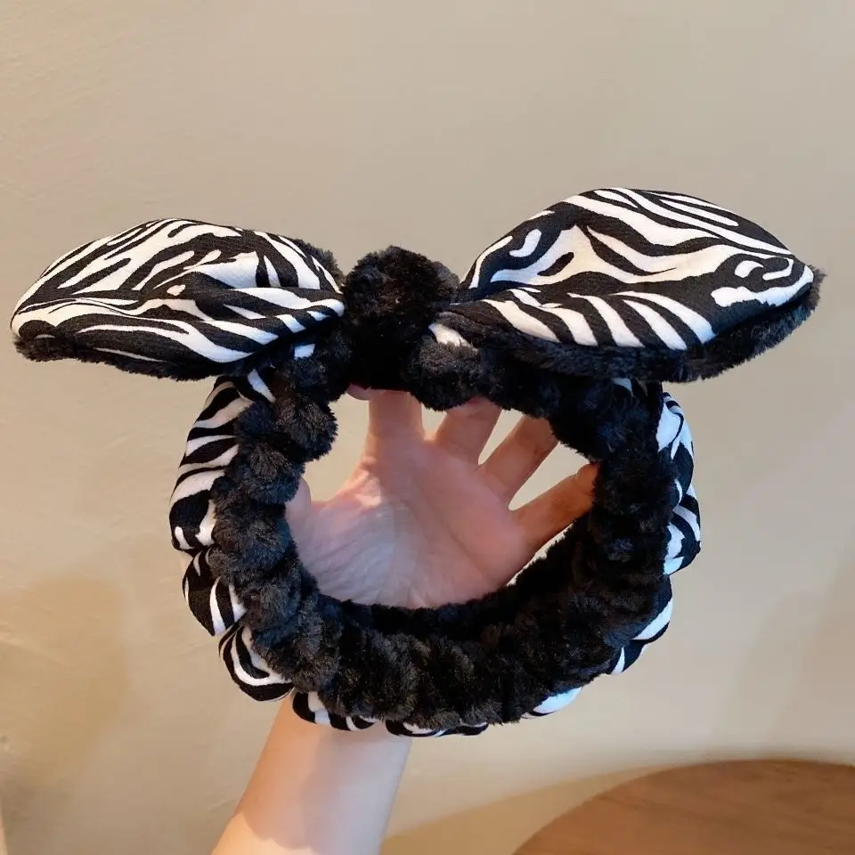 Plush Bear Hairband for Girls Pink Autumn Winter